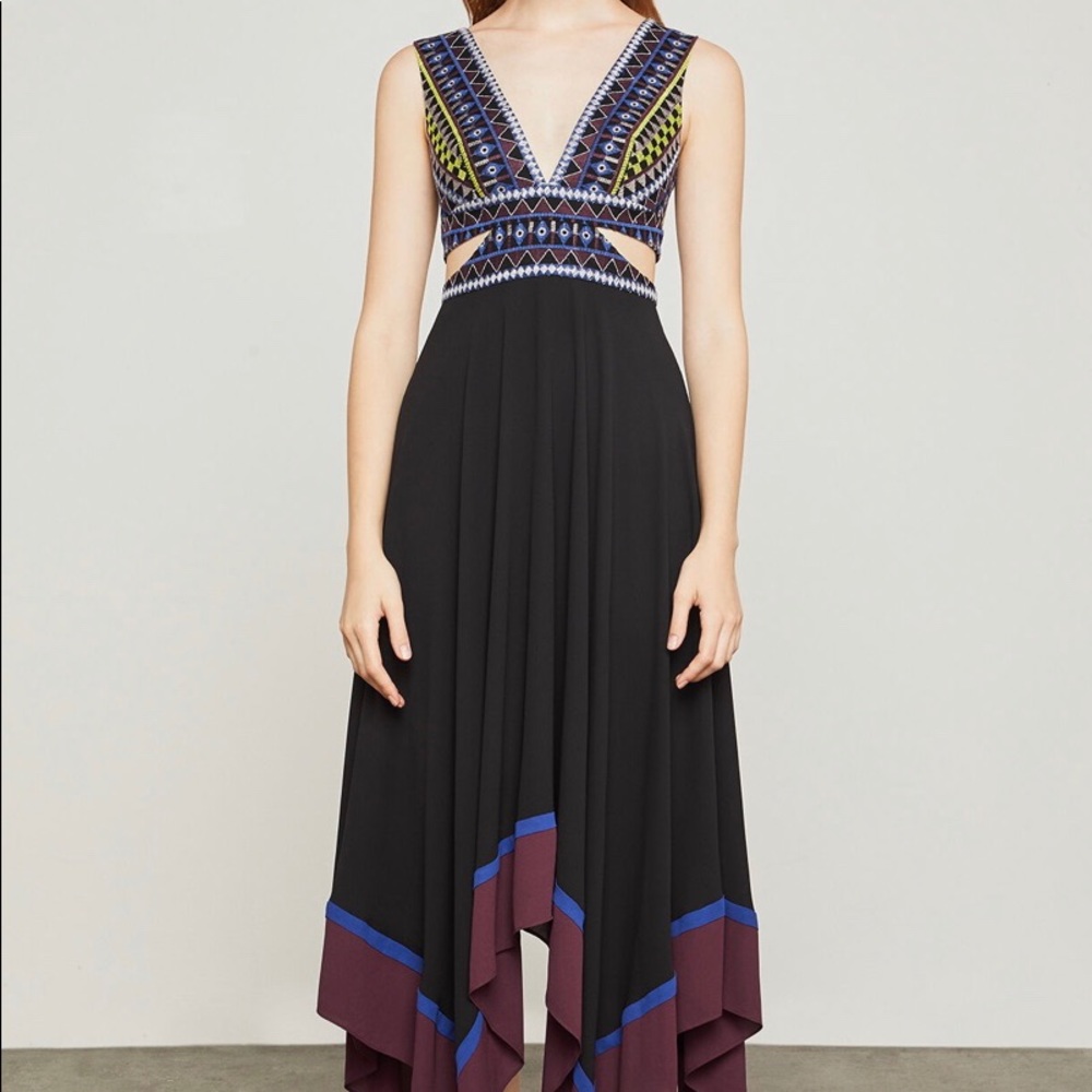 BCBG Embroidered Handkerchief Dress